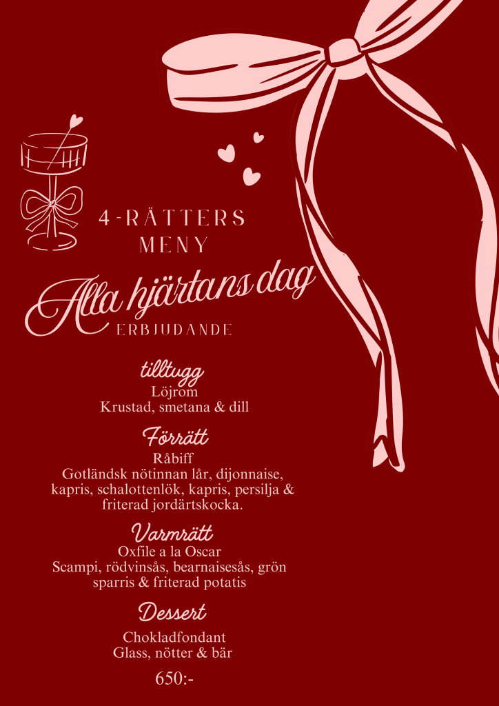 Red and Pink Aesthetic Valentines Day Holiday Special Drink Bar Cocktail Menu